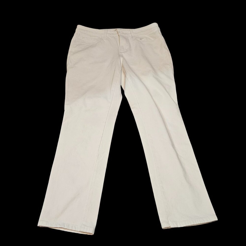 Coldwater Creek Women’s Petite 8 Ivory Stretch Pants Straight Leg